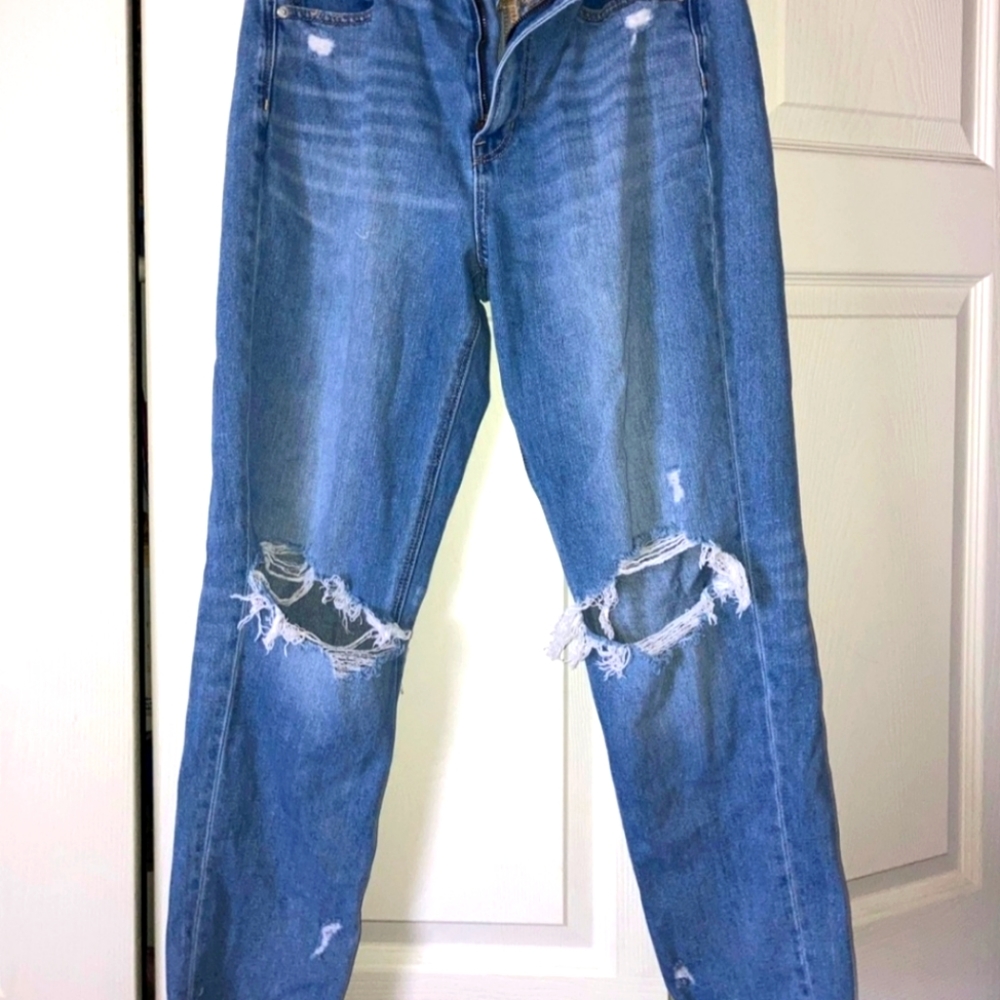 Distressed American Eagle Mom Jeans 10